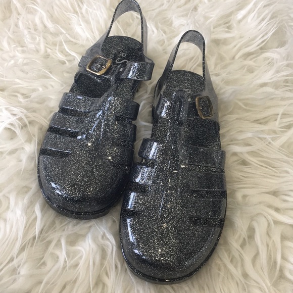 Shoes Black Glitter Jelly Sandal Poshmark